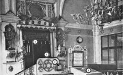 Традиционное убранство синагогиЦифрами обозначены: 1 - бима, 2 - нер-тамид, 3 - арон hа-кодеш, 4 - парохет