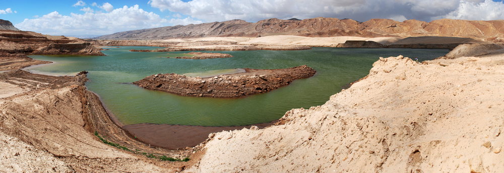 Makhteshim Mitzpe Ramon. Small Machtesh (Crater) Israel. Negev Desert. Spring in the desert
